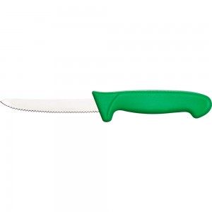 Nóż do warzyw, ząbkowany, zielony, L 100 mm