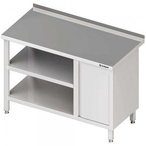 Stół przyścienny z szafką (P),i 2-ma półkami 1600x700x850 mm